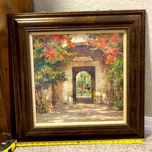 Floral framed art wooden